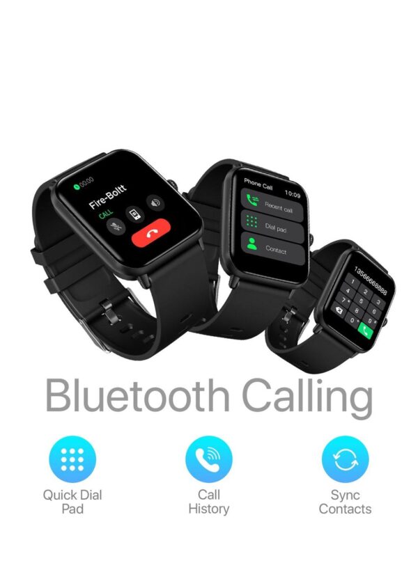Smart Watch with Fitness Tracker, Heart Rate Monitor & Bluetooth Calling (Water Resistant)